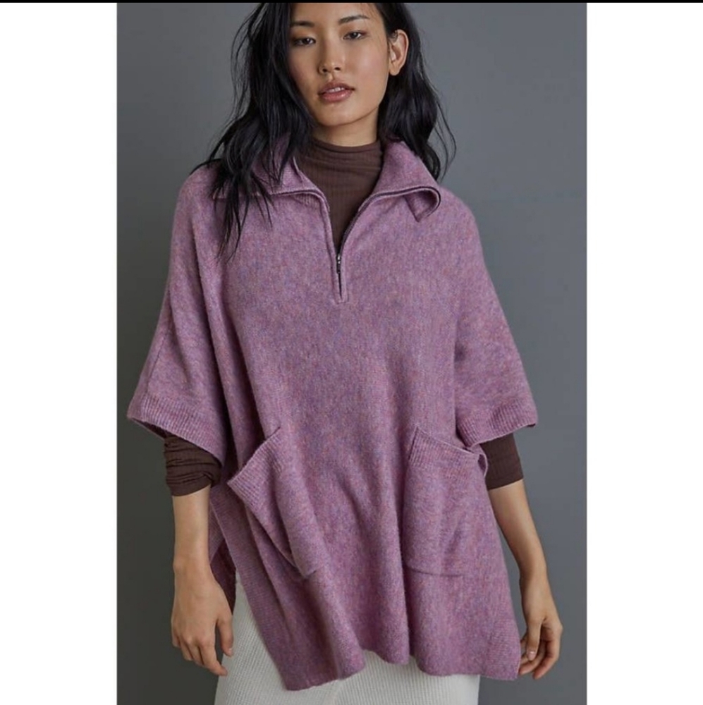 Worn 1 time. Anthropologie Charli Annina Poncho Sweater Wool Pullover  M/L